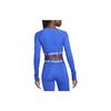 Nike Pro 365 Letter Print Short Sleeve Round Neck Fitness Top Women Tops Blue FV5484-405