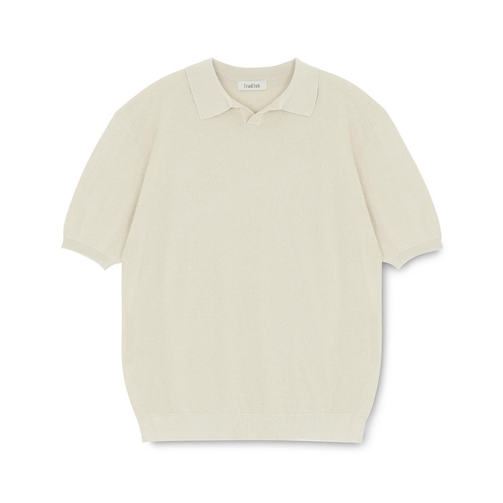 TRADCLUB [2Pack] Cool Summer Open Collar Short Sleeve Knit (5 Colors) (Type B)
