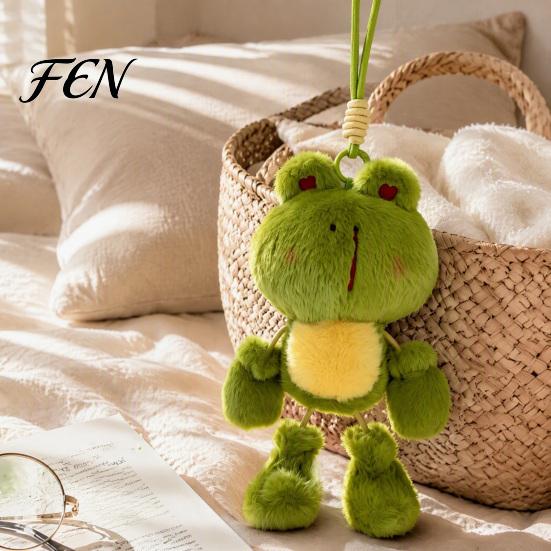 Soft Fluffy Plush Toy Funny Frog Keychain with Fragrance & Movable Limbs, Stuffed Animal Cute Bag Charm for Backpacks Keys, Decorative Hanging