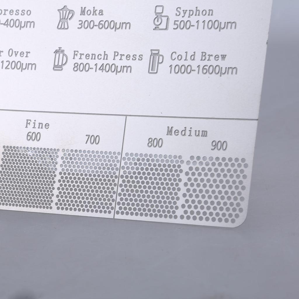 Stainless Steel Coffee Grind Reference Card Metal Coffee Grind Size Ruler Professional Coffee Bean Grinder Accessories