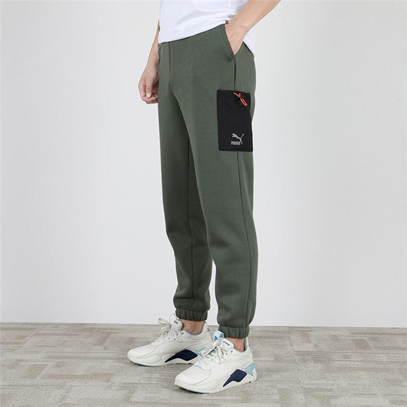 PUMA Interstellar Casual Fleece-Lined Reflective Joggers Knit Sweatpants Men Bottoms Dark-Green 530297-64