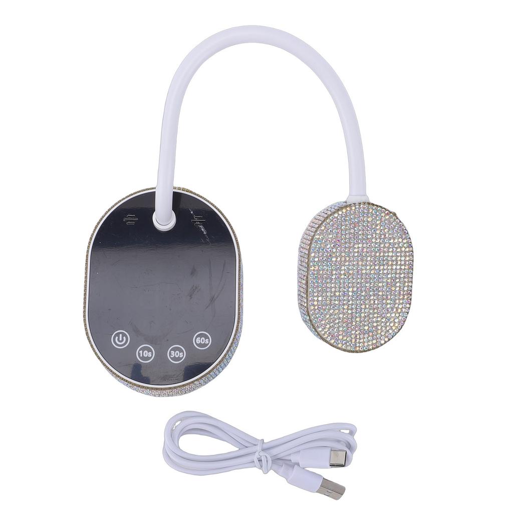 36W Nail Lamp Flexible Gooseneck Smart Sensor USB Rechargeable Portable Gel Nail Dryer for Home Salon Travel Silver