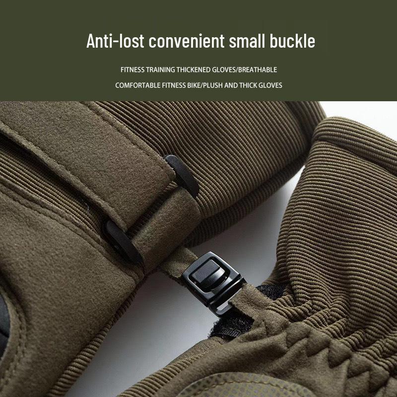 Men's Fleece-Lined Touchscreen Tactical Gloves: Winter Windproof Non-Slip Gloves for Outdoor Sports, Cycling, and Motorcycling.