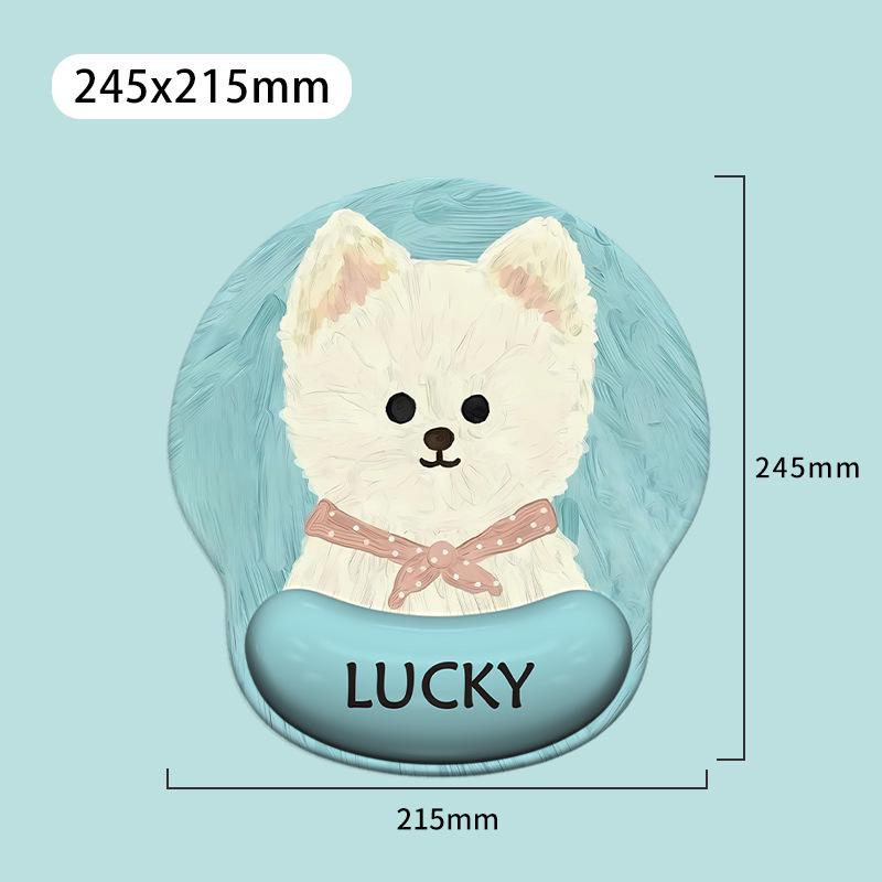 Cartoon Cute Puppy Mouse Pad with Wrist Rest for Girls - One-Piece Keyboard Pad for Office