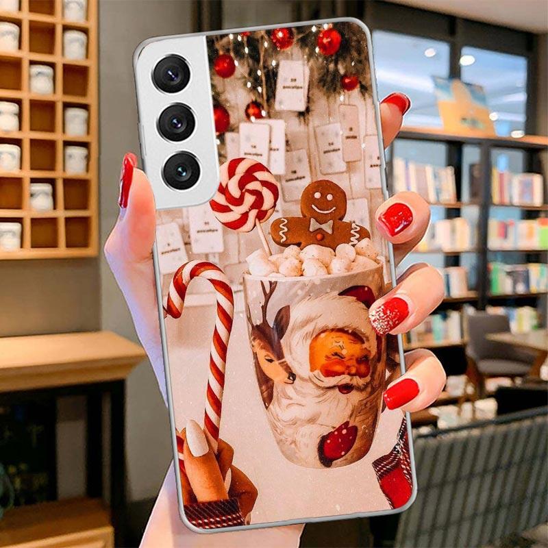 Winter Coffee Christmas Cover Phone Case For Samsung Galaxy S26 S25 Edge S24 Ultra S23 S22 Plus S21 S20 FE Soft Fundas Shell Gal