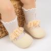 New Lace Flower Velcro Baby Shoes - Soft Sole Princess Walker
