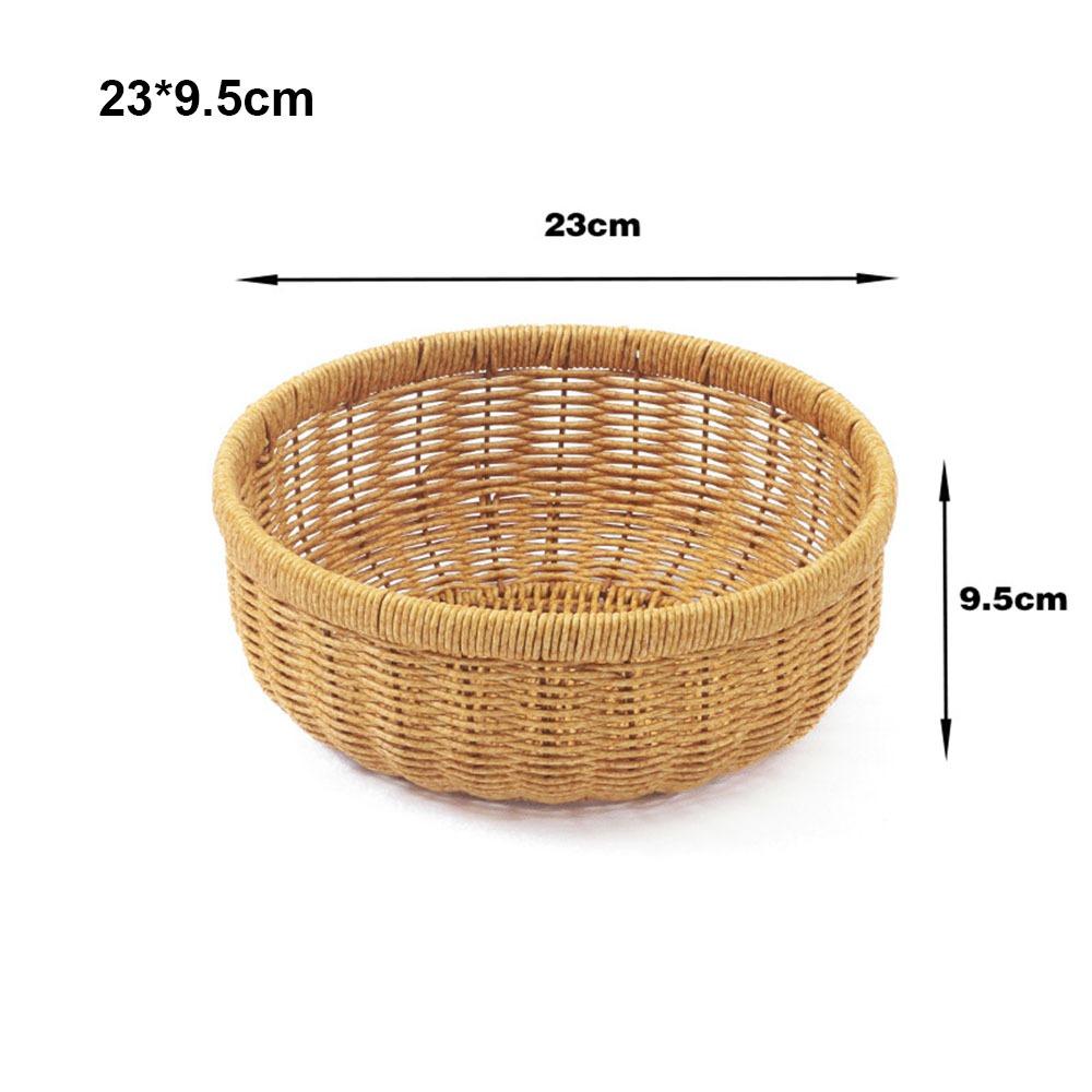 Multistyles Imitation Rattan Fruit Plate Retro Woven Handheld Creative House Candy Packaging Creative Household Storage Baskets