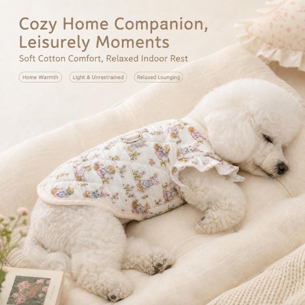 Cartoon Print Dog Coat Thickened Pet Warm Jacket Warm Pet Cotton Vest  Outdoor Photography