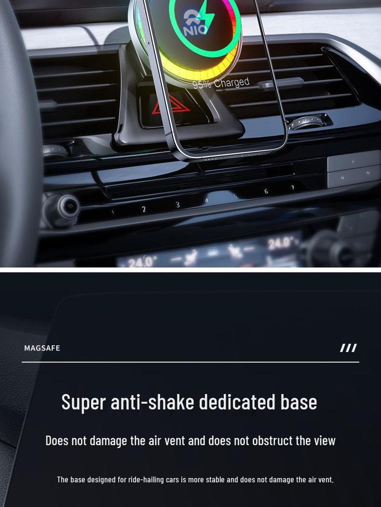 NIO ES6/ES8 Wireless Magnetic Fast Charger and LED Ambient Light for Cars (Apple Compatible)