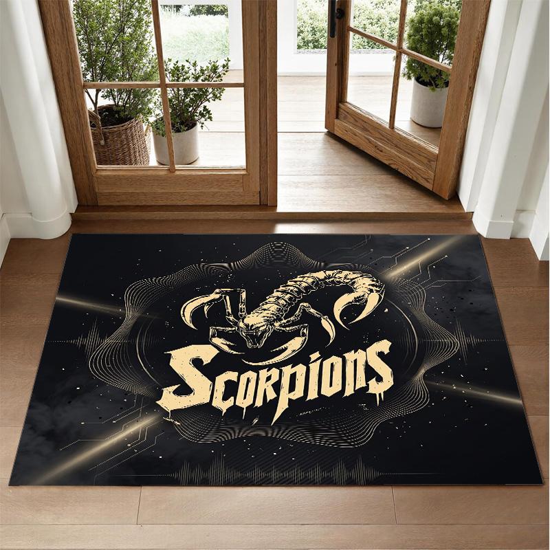 Scorpions Design Crystal Velvet Rug Soft Decorative Mat for Bedroom Entrance