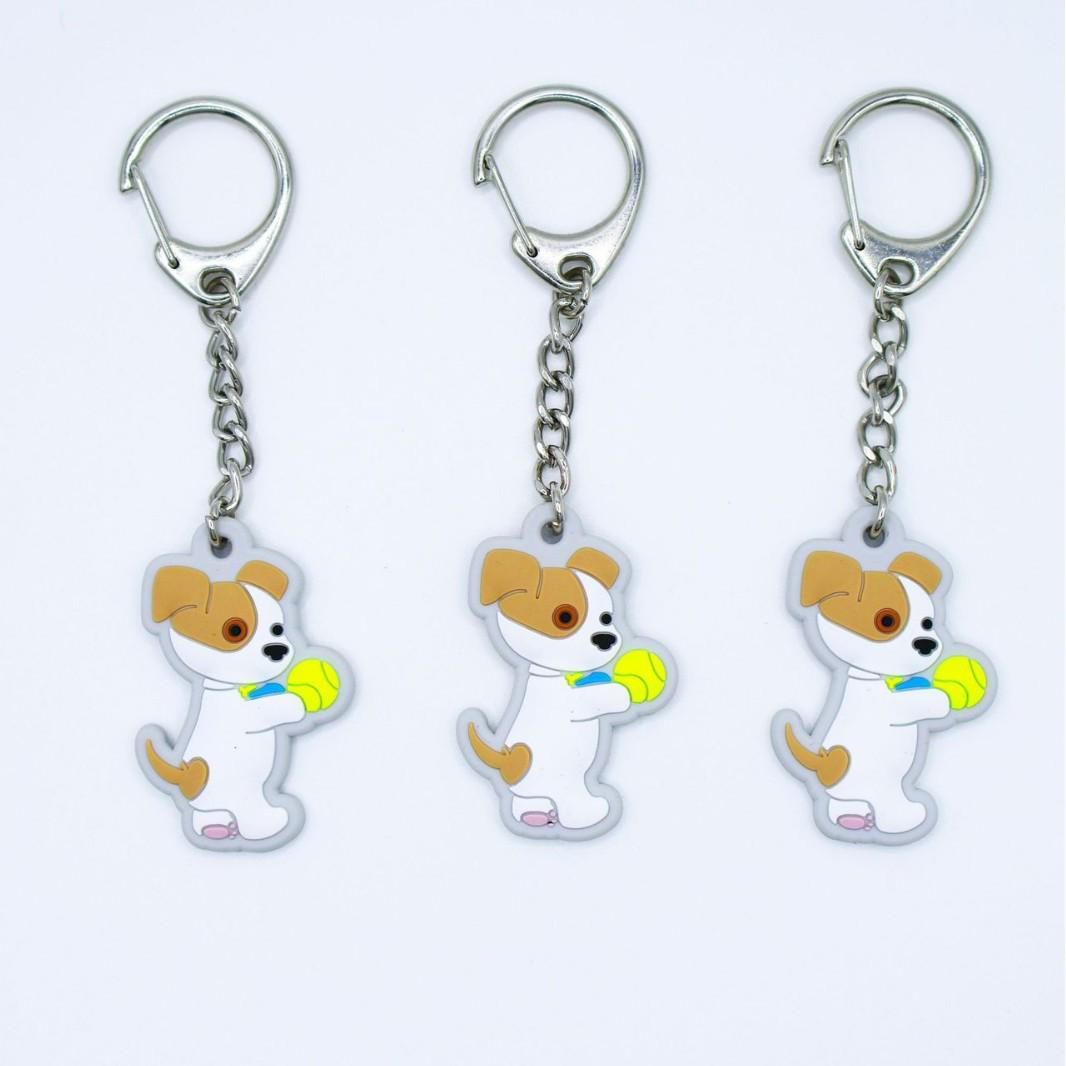 Creative Cartoon Puppy Tennis Keychain: Cute Silicone Keyring & Backpack Charm Model TG-03001