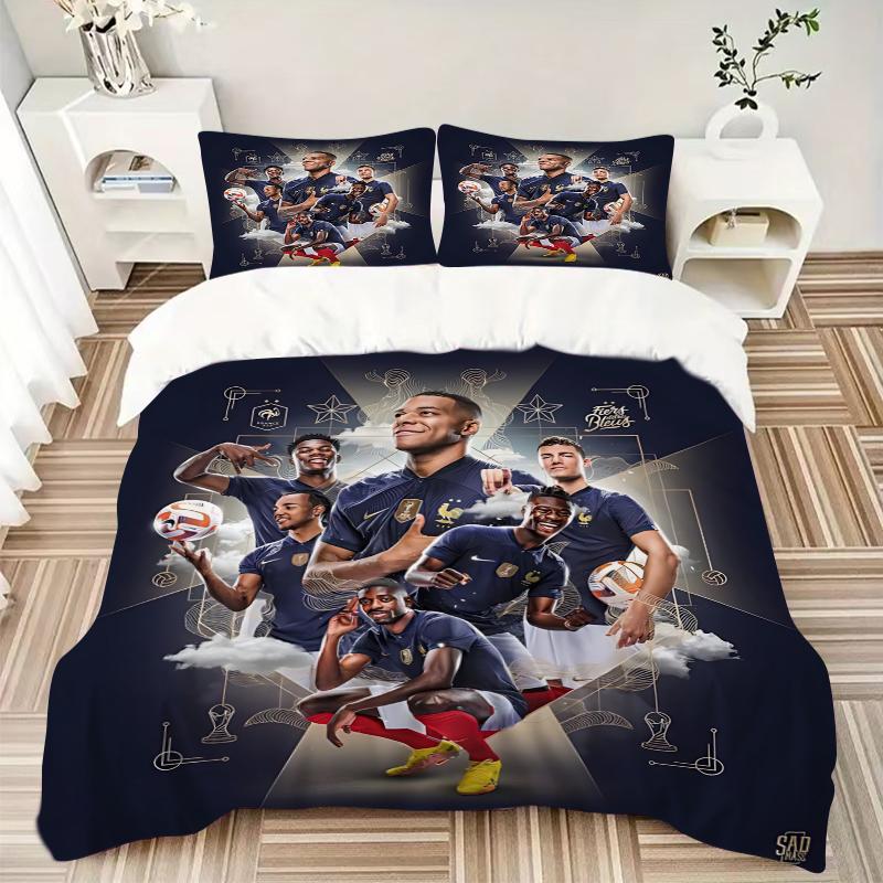 3Pcs Football Stars Celebration Bedding Sets For All Sizes New 3D Printed Bed Cover Comforter Duvet Cover Pillowcase Bedroom Decoration