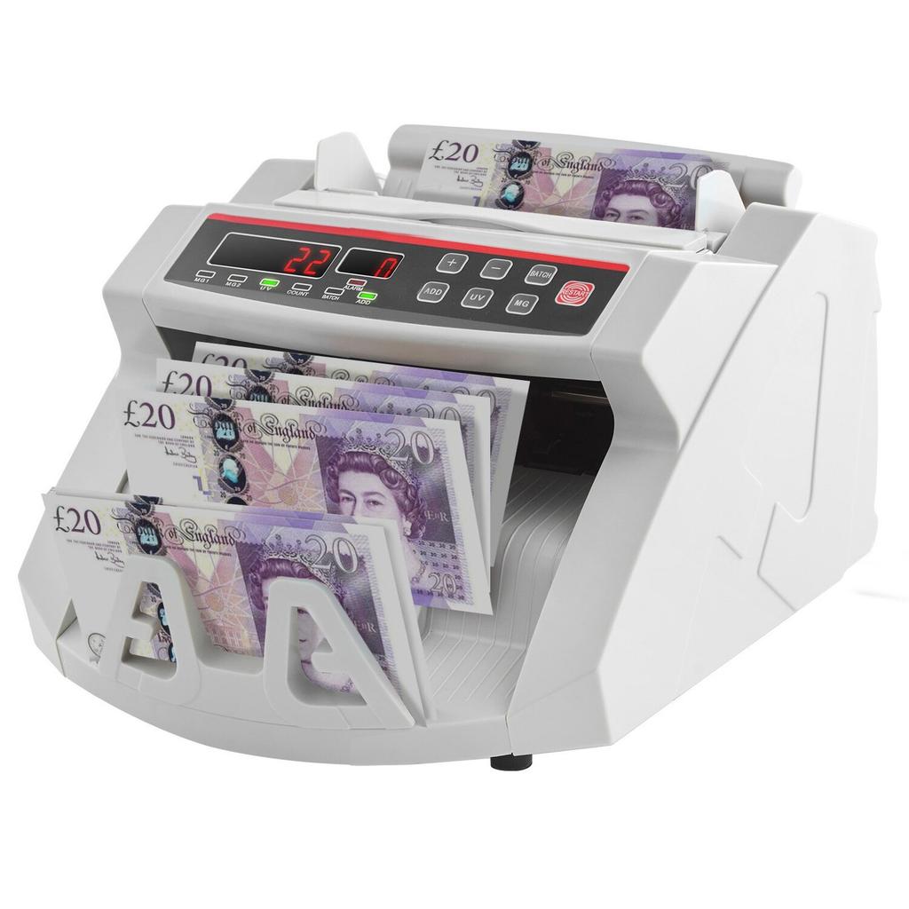 Banknotenzähler Geldzähler Mit LED-Anzeige Professioneller Banknotenzähler Mit Falschgeld-Erkenner, UV/MG, 1000 Scheine/Minute, Zählt Nur