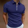 Men's Casual Slim Fit Half-zip Short Sleeve Polo