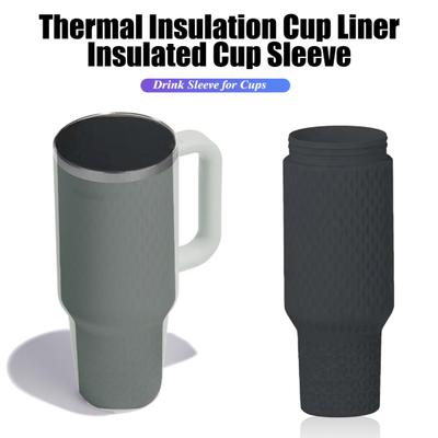 Forro de silicone para copos térmicos de 40 oz, isolamento térmico reutilizável, acessório durável para bebidas de qualidade alimentar para festas ao ar livre