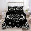 3pcs Black And White Sun And Moon Print Duvet Cover Set Includes 1 Duvet Cover And 2 Pillowcases (Core Not Included)