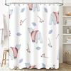 Winter-Themed Shower Curtain Featuring Cute Polar Bears Wearing Cozy Sweaters With Red Berries Leaves Design For Bathroom Decora
