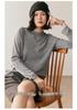 Women's Round Neck Wool Knit Pullover - Long Sleeve Base Layer Sweater