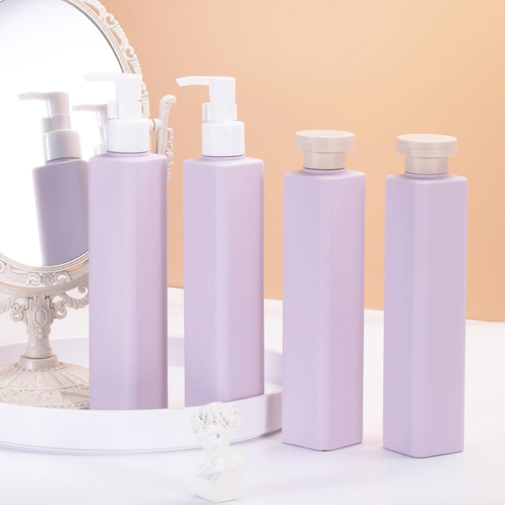 NUOLUX 250ml Travel Shampoo Bottle, Large Capacity, Slim, 3-Pack, Square Shape, Portable Travel Bottle, Refillable, Space-Saving, Stylish, Portable,