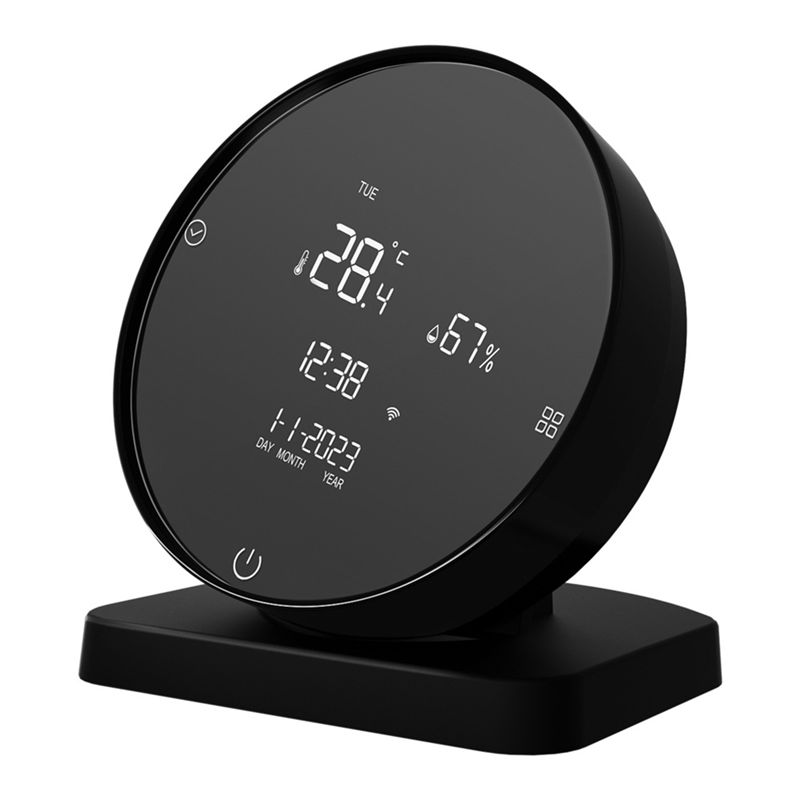 

AEE4-Tuya WIFI USB Rechargeable Temperature And Humidity Home Baby s Room Hygrometer LCD Display IR Controller Durable чёрный
