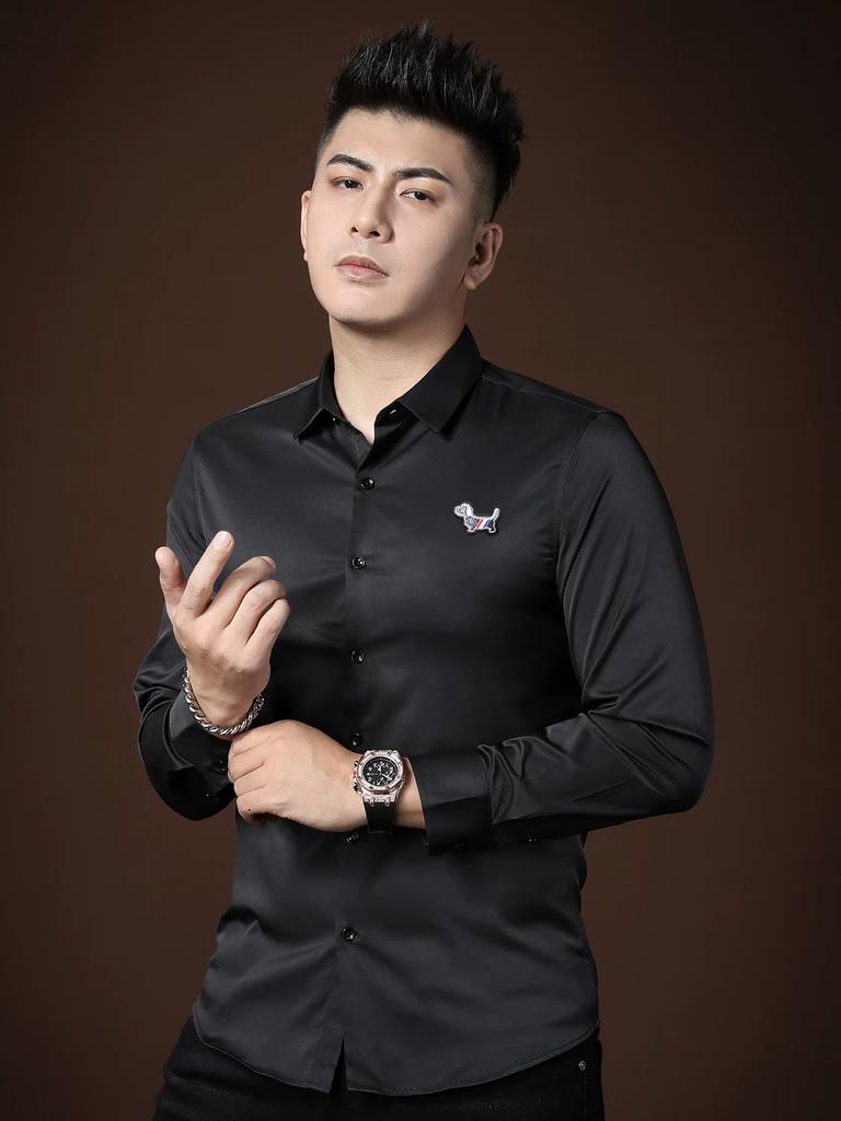 European Fashion Men's Shirts Autumn 2025 New Trendy Brand Turn-Down Collar Long-Sleeve Shirts Autumn Men's Tops
