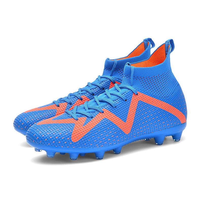 Men Football Boots Long Spikes High Ankle Soccer Shoes AG/TF Kids Outdoor Grass Cleats Soccer Boots Training Sport Football Shoes
