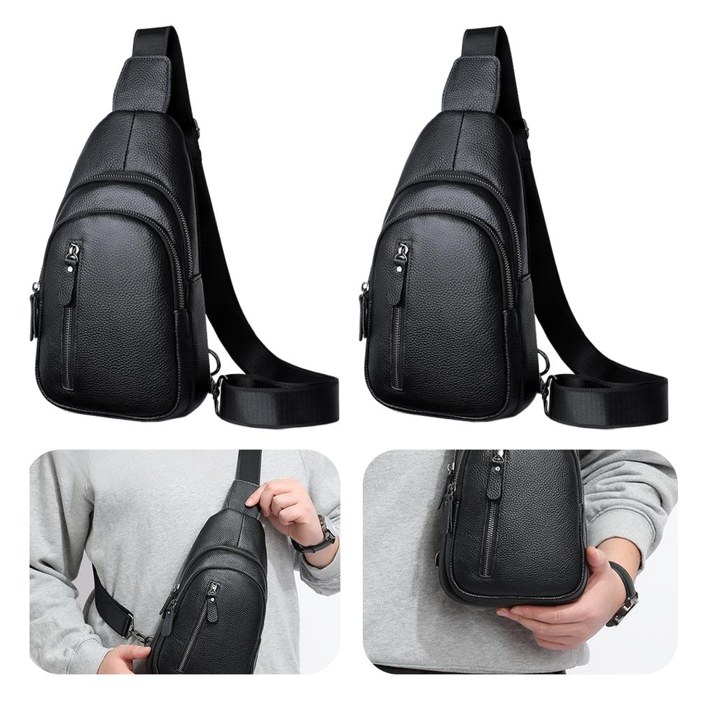 

Leather Sling Bag for Men with Multi-compartments Crossbody Bag with Adjustable Shoulder Strap Cross Body Pack Sling Backpack China Mainland