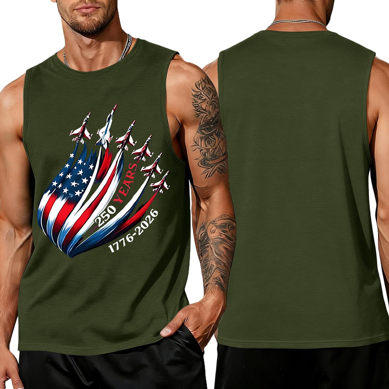 

Men s Sleeveless Tank Top Casual Loose Fit Summer Daily Wear Muscle Shirt with Patriotic Graphic Print Lightweight Breathable Fabric XXXXL