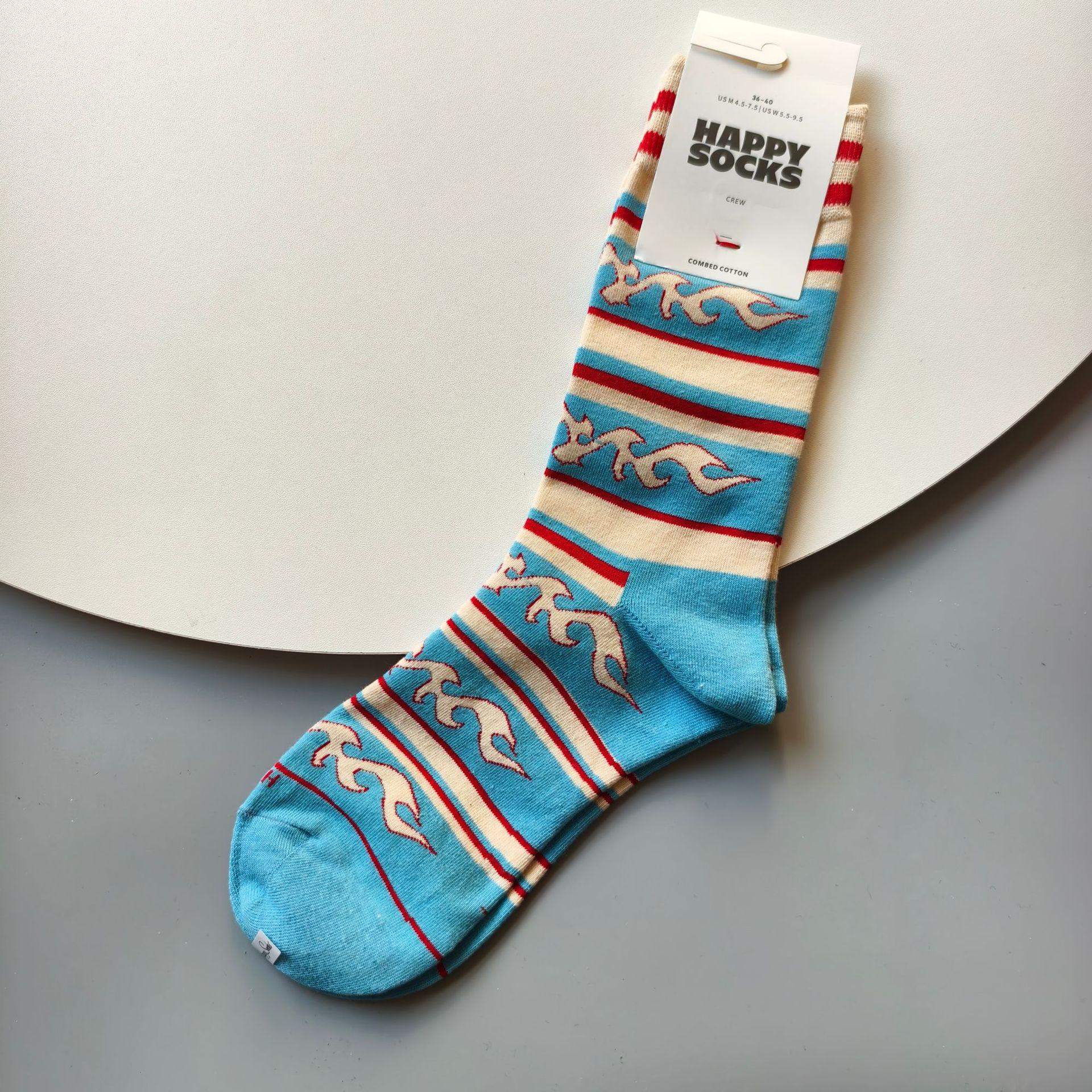 

Trendy Women s Happy Socks - Pure Cotton Mid-Calf Socks for All Seasons and Versatile Outerwear One size (36-40)