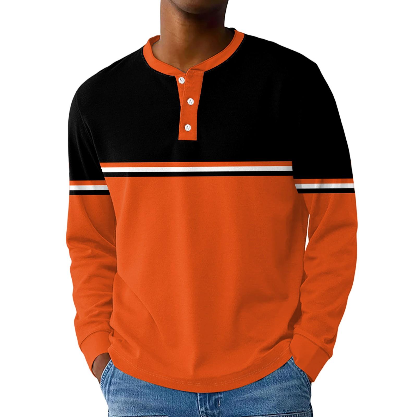 

Мужская свободная повседневная толстовка с длинными рукавами, лацканами и застежкой-молнией XL шафрановый