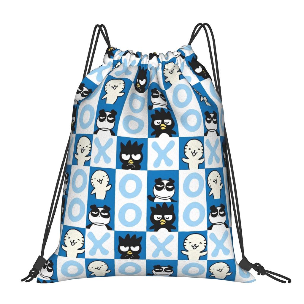 Custom B-BADBADTZ Drawstring Backpack Sports Gym Bag for Men Women Penguin Anime Shopping Sackpack