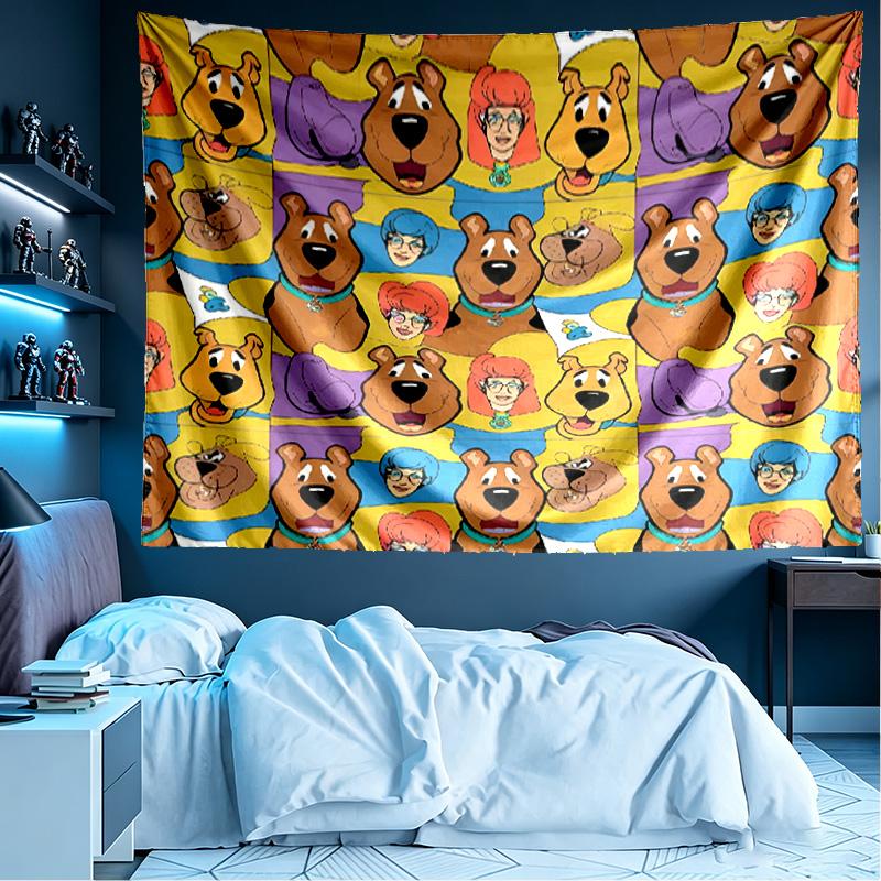 Scooby Print Tapestry, Lightweight Wall Hanging, for Bedroom, Dorm, Living Room, Home Art Decor, Birthday Christmas Gift for Friends