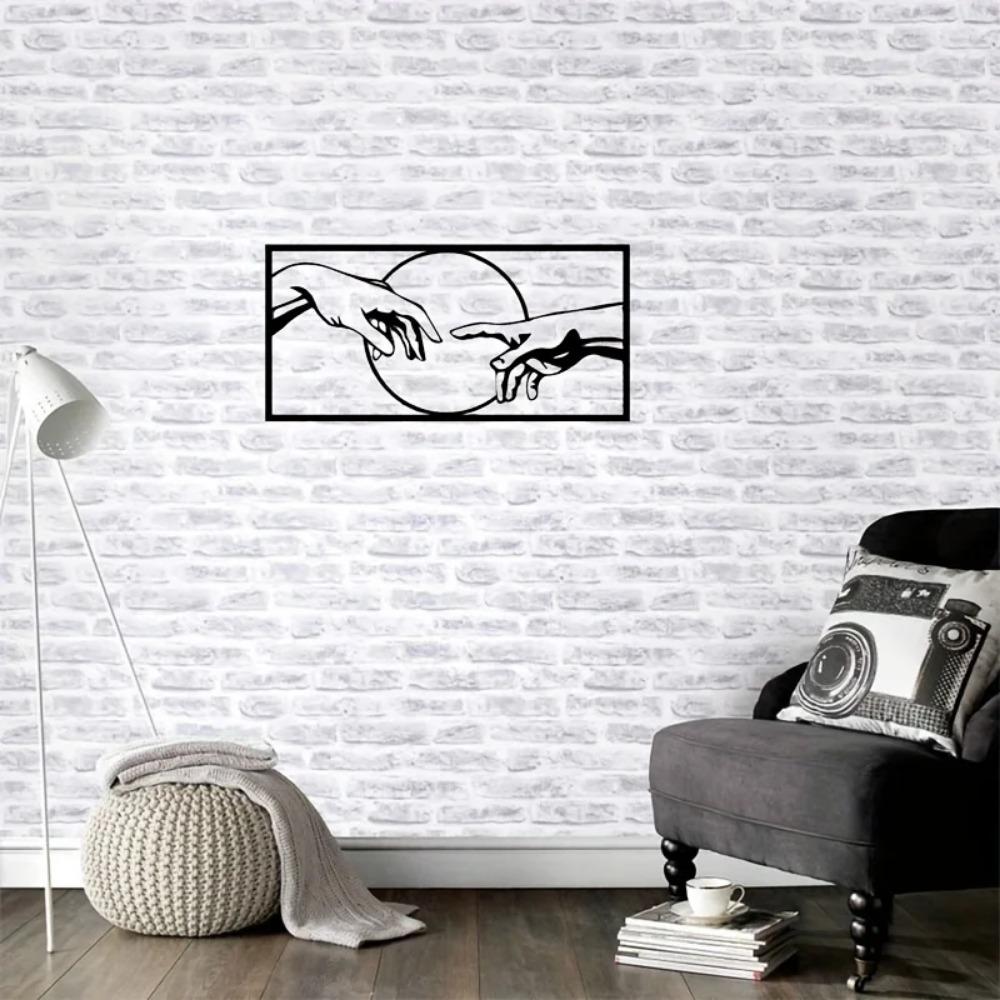 1 moderne Wandkunst aus schwarzem Metall – minimalistisches abstraktes Hängedekor für Zuhause, Schlafzimmer, Badezimmer und Büroräume