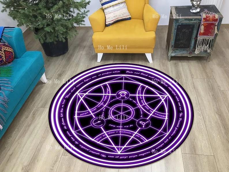 Fma Transmutation Circle Rug Fullmetal Alchemist Mat Fullmetal Alchemist Living Room Bedroom Circle Carpet 60X60cm