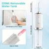 Portable Oral Irrigator Dental Water Flosser USB Rechargeable Water Jet Floss Tooth Pick Tip 220ml 3 Modes Teeth Cleaner