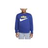 Sweatshirt Letter Logo Print Round Neck Casual Fleece Kids Tops Deep-Navy DQ3860-455