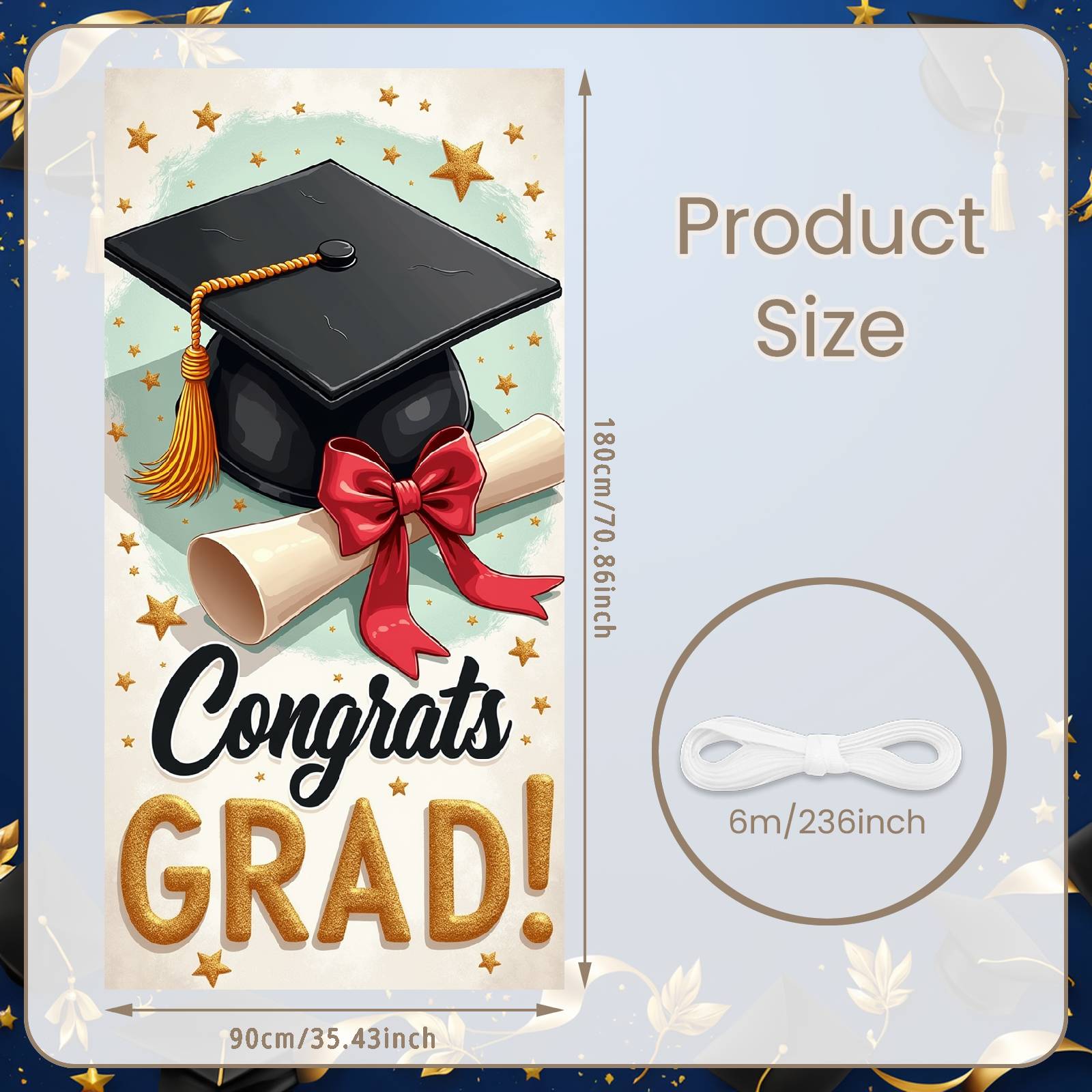 

Graduation Banner Graduation Cap Design Grad Event Display Grad Event Background Starry Sparkle Grad Party Banner For College
