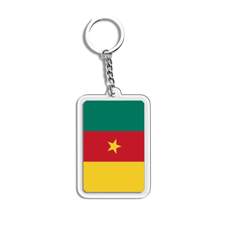 Acrylic Keychain Country Flags Collection United States Spain Russia France For Car Key Bag Gift Souvenir