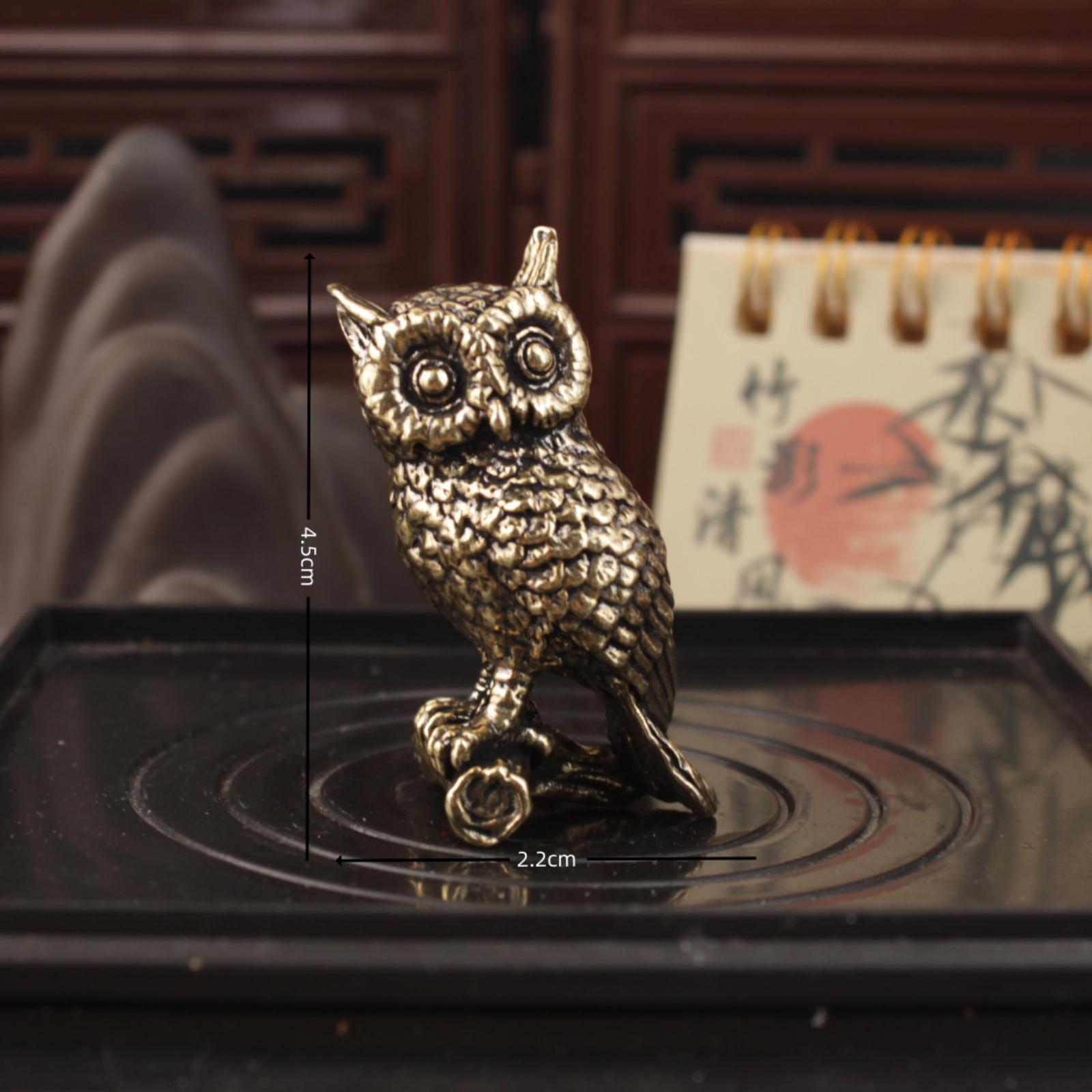 

Латунная статуэтка совы, украшение для дома, медная скульптура, ремесло, чайный питомец, настольное украшение One Size жёлтый