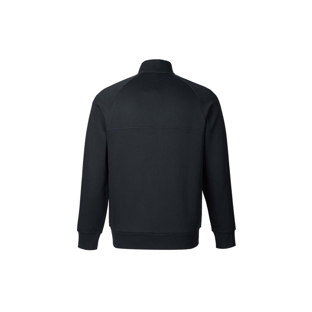 Futter Sport Lifestyle Serie Einfarbig Reißverschluss Lässig Atmungsaktiv Stehkragen Jacke Herrenjacken Schwarz AWDU905-1