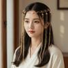 Retro Crystal Headpiece Long Tassel Fringe Hair Accessories Forehead Chain  Forehead Decoration