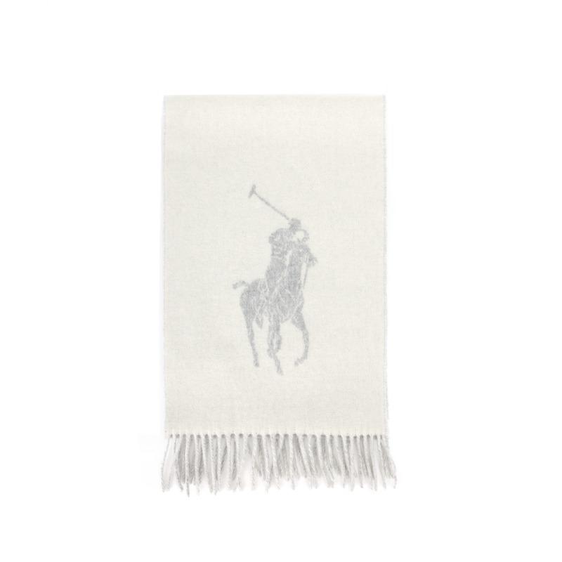Polo Ralph Lauren Solid Color Design Wool Wool Scarf Men's Gray WAPOSCV0J320275