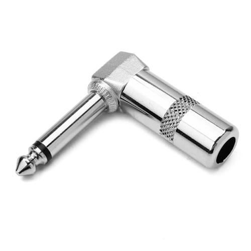 

QUESSILO 6.35mm Male Right Angle Jack to 1/4 Inch Microphone Jack Elbow Adapter Connector Musical Instrument Accessories