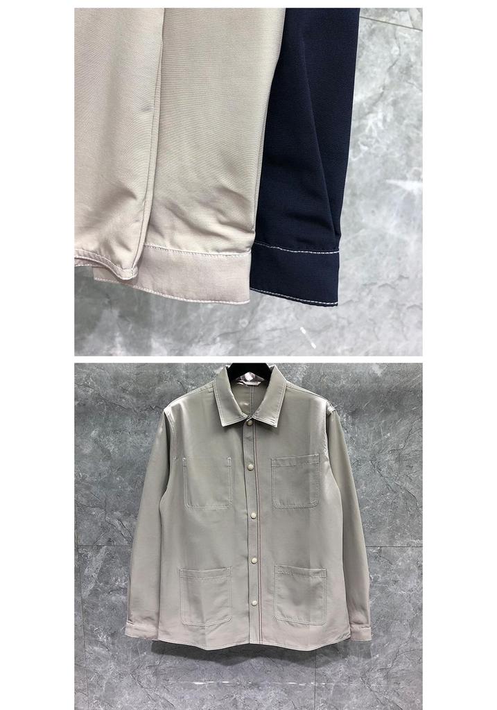 TIME BREATHE Men's Retro Workwear Jacket - Spring/Autumn Casual Versatile Shirt Style