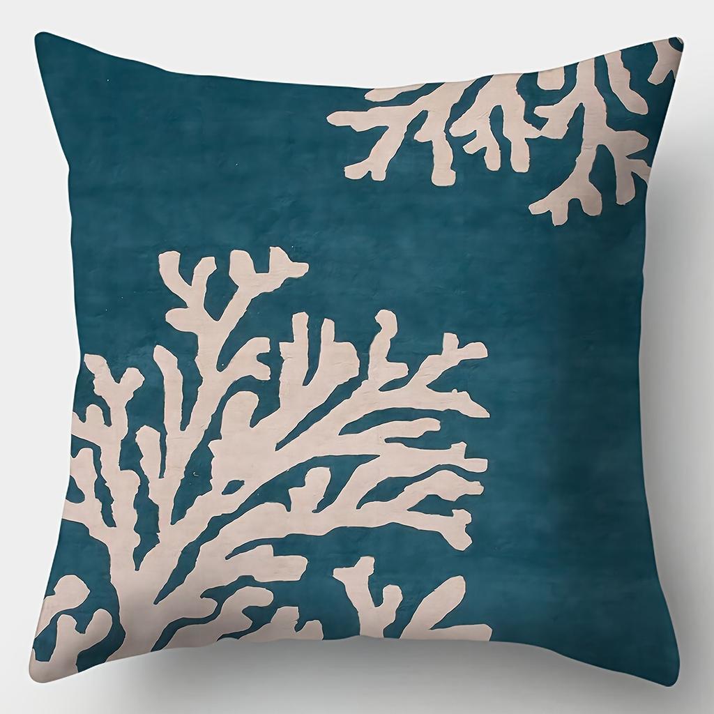Double-Sided Printed Pillow Covers, Colorful Ocean Creature & Coral Print Cushion Cases, Cozy Home Decor For Bedroom Living Room