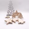 6-24pcs Solid Wood Christmas Tree Star Ornaments Christmas Decor 3D Wood Texture Craft Ornament Home Table Xmas Decorations 2025