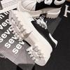 10 cm Damen Schuhe mit dicker Sohle Schnürschuhe Shell-Zehenkappe Klobige Plateau-Schuhe Kleine Lederschuhe Persönlichkeit Neu