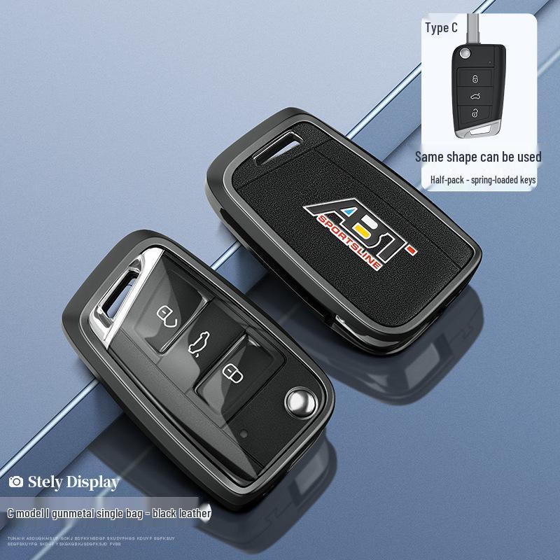 Volkswagen Golf 6 Key Case Cover for 2010-2012 Models, 3-Button Folding Insert Type