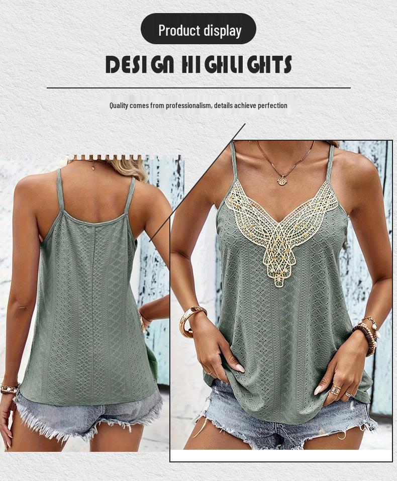 2025 Summer Fashion Lace Deep V Sleeveless Camisole