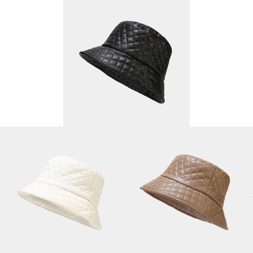 Minimalistische Leder-Fischerkappe mit kurzem Schirm zum Sonnenschutz und für Freizeitkleidung